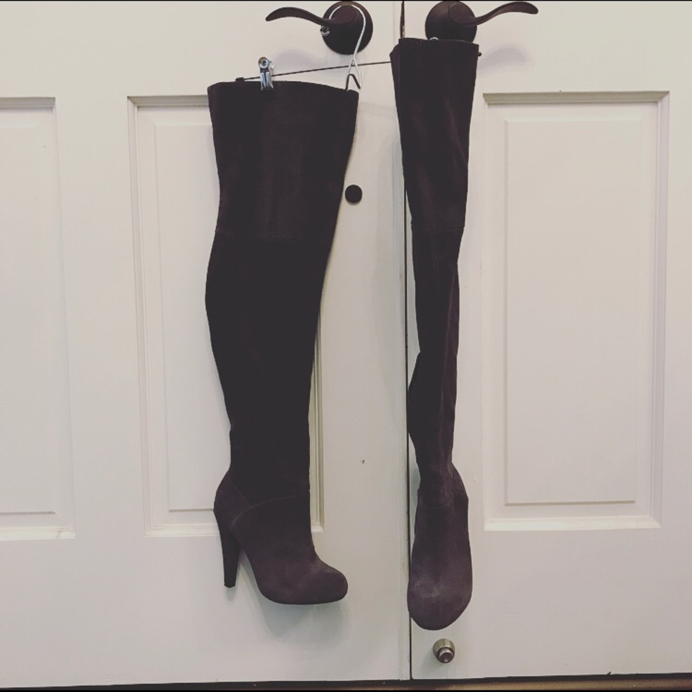 Over the knee suede boots